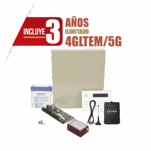 (3 Años 4GLTEM/5G ILIMITADO INCLUIDO)  Kit Vista48LA con comunicador 4GLTEM/5G MN01, Teclado, Gabinete, Batería y Transformador