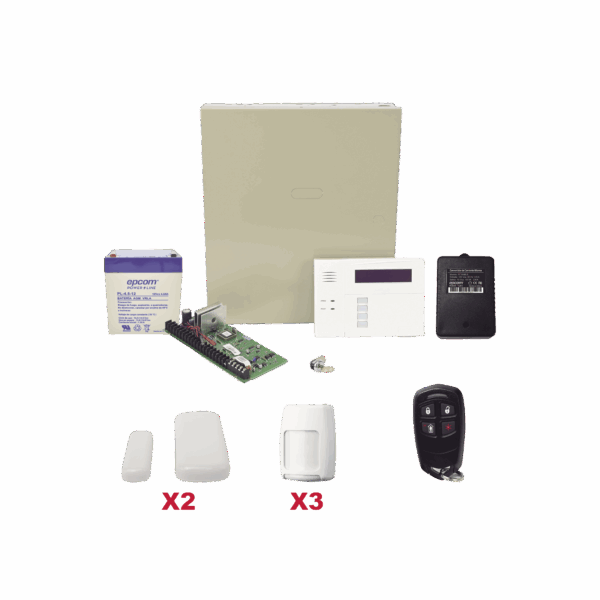 Kit inalámbrico de panel VISTA48 con teclado 6160RF receptor inalámbrico, 2 contactos 5800MINI, 3 PIR 5800PIR, 1 Control remoto 58344, Bateria y transformador