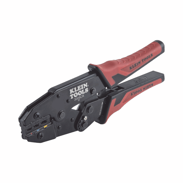 Pinza Ponchadora para Terminales con Aislamiento en Cable de Cobre Sólido y Trenzado de 10-22 AWG.