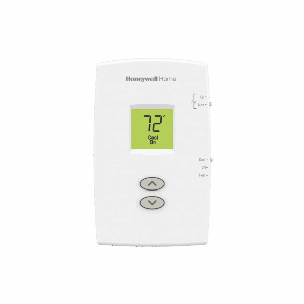 Termostato para sistemas de una sola etapa calor y frio, no programable vertical PRO 1000