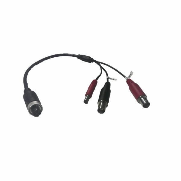 Cable Adaptador Tipo Aviación a BNC para Cámaras en DVR Móvil HIKVISION / 30 cm de Largo