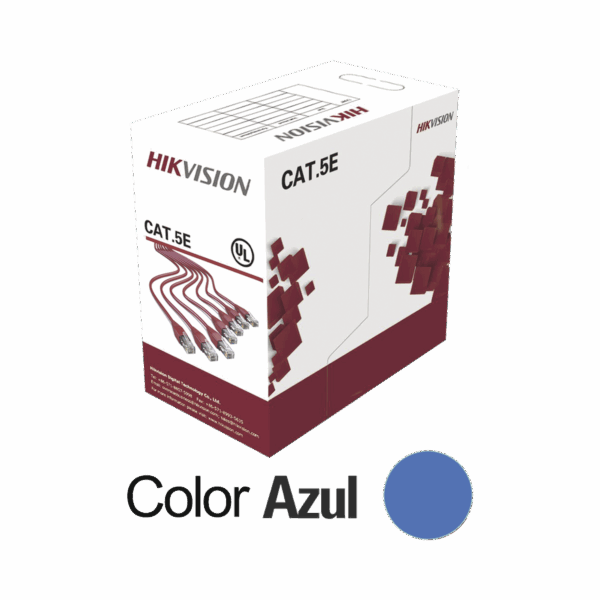 Bobina de Cable UTP 305 Metros / Cat5E (24 AWG) / Color Azul / PVC (CM) / Uso en Interior / 100% Cobre / Aplicaciones de CCTV y Redes de Datos