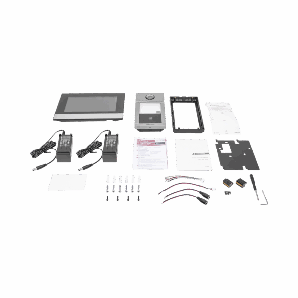 Kit de Videoportero IP PoE Estandar con llamada a App de Smartphone (Hik-Connect) / Apertura con Tarjeta MIFARE / Frente de calle IK08 & IP65 / Soporta 2 puertas