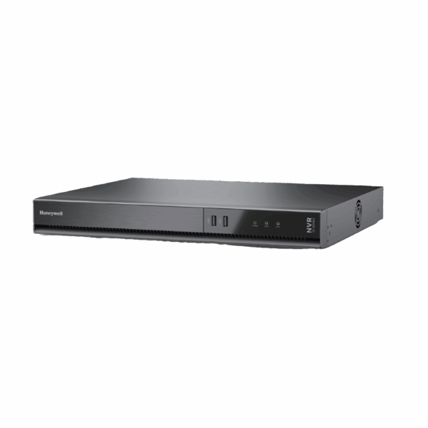 NVR 8 Megapixel (4K) / 16 Canales / 16 Puertos PoE+ / H.265 / 2 Bahías de Disco Duro (No incluidos) / Conexión P2P / ONVIF / NDAA / Soporta IA / Serie 35 / Audio y Alarmas I/O / Honeywell Security