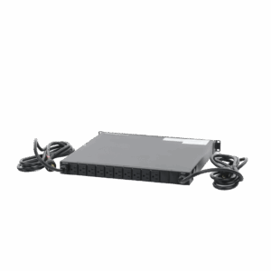 PDU Monitoreable de Transferencia Automática ATS (Fuente Redundante), Con 10 Salidas 5-15R,   Enchufes de Entrada L5-20P, Instalación Horizontal de 19in, 1UR, 20 Amp, 120 Vca