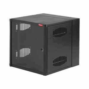 Gabinete AccessPlus de Montaje en Pared de 19in, Rieles Numerados y Roscados #10-32, Puerta con Ventana de Seguridad, 600 mm de Ancho, 637 mm de Profundidad, 12 UR, Color Negro