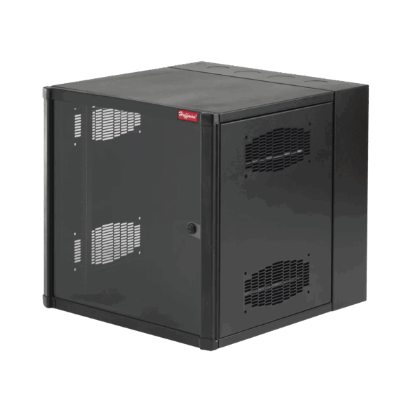 Gabinete AccessPlus de Montaje en Pared de 19in, Rieles Numerados y Roscados #10-32, Puerta con Ventana de Seguridad, 600 mm de Ancho, 637 mm de Profundidad, 12 UR, Color Negro