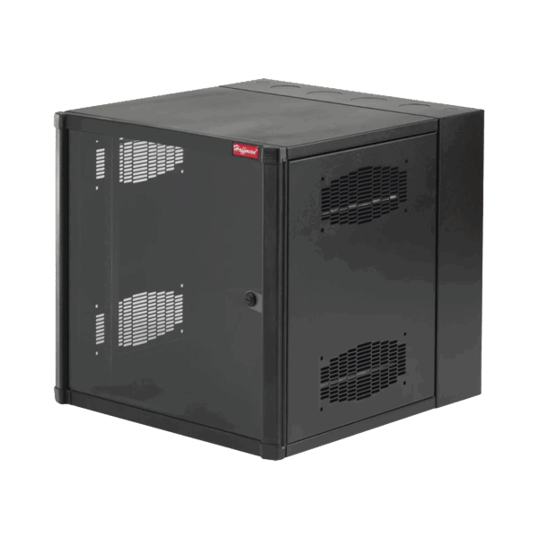 Gabinete AccessPlus de Montaje en Pared de 19in, Rieles Numerados y Roscados #10-32, Puerta con Ventana de Seguridad, 600 mm de Ancho, 637 mm de Profundidad, 26 UR, Color Negro