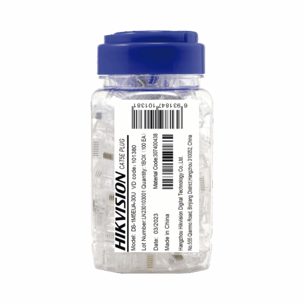 Bote con 100 Piezas de Plug Modular RJ45 / Cat 5e / Chapado en Oro a 30 Micras / Sin Blindaje / Facil Instalación / Uso Interior / Soporta Norma TIA-568B / Cumple con RoHS 2.0