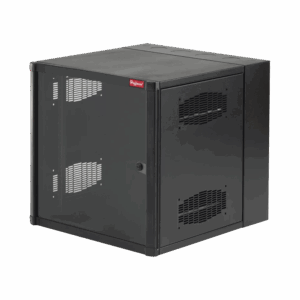 Gabinete AccessPlus de Montaje en Pared de 19in, Rieles Numerados y Roscados #10-32, Puerta con Ventana de Seguridad, 600 mm de Ancho, 637 mm de Profundidad, 19 UR, Color Negro