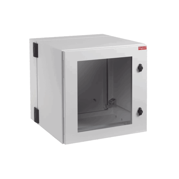 Gabinete Industrial ProTek de Puerta con Ventana, Protección NEMA Tipo 4/12/4X; IP55; IK10, Abatible, Fabricado en Acero, 12 UR, Color Gris Claro