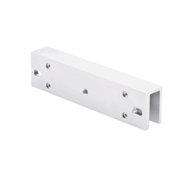 Montaje en "U" para Instalación de Chapa Magnética DS-K4H258S en Puerta de Cristal (Vidrio)