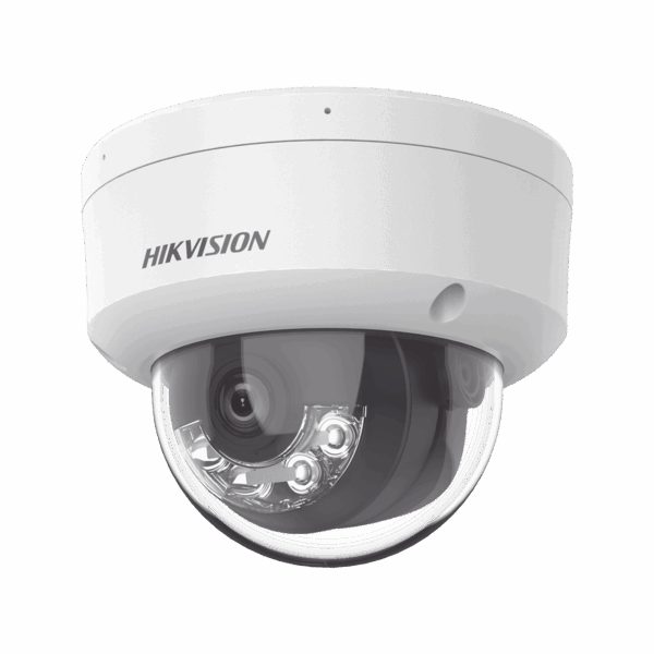 [Dual Light] Domo IP 2 Megapixel / Lente 2.8 mm / 30 mts IR + 20 mts Luz Blanca / Micrófono Integrado / Antivandálico IK08 / ACUSENSE Lite / Exterior IP67 / H.265 / PoE / ONVIF
