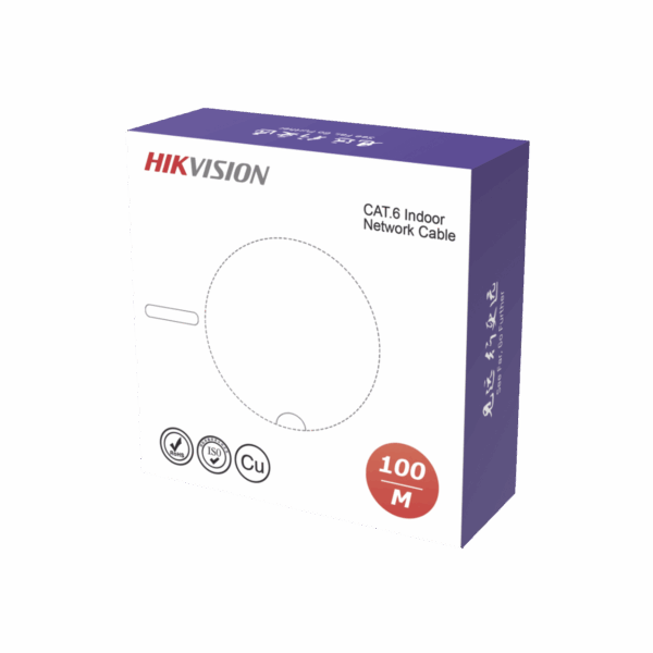 Bobina de Cable UTP 100 Mts / Cat 6 (23 AWG) / Color Blanco / PVC (CM) / Uso en Interior / 100% Cobre / Aplicaciones de CCTV y Redes de Datos