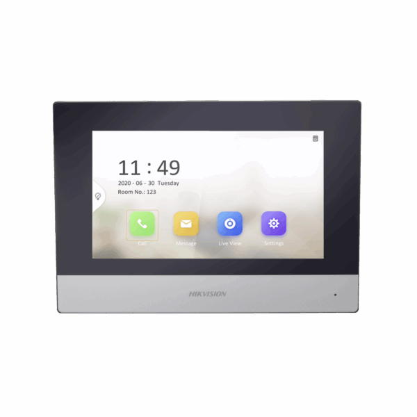 Monitor IP WiFi Touch Screen 7" para Videoportero IP  / Vídeo en Vivo / PoE Estándar / Apertura Remota / Llamada Entre Monitores / Audio de dos vías / Policarbonato
