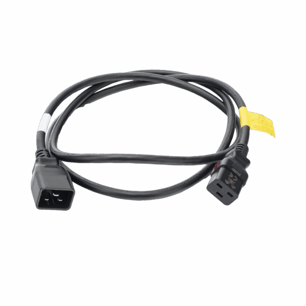 Cable de Alimentación Eléctrica Con Bloqueo de Seguridad, de IEC C19 a IEC C20, 1.8 Metros de Largo, Color Negro, 1 Pieza