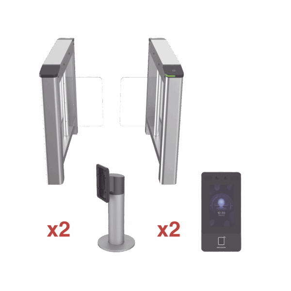 Kit de Torniquete con Terminales Faciales incluidas / Montajes Incluidos /  Izquierdo y Derecho / Carril de 90 cms / 3,000,000 MCBF / 4 Pares de IR