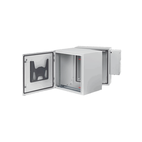 Gabinete Industrial ProTek de Puerta Sólida, Protección NEMA Tipo 4/12/4X; IP66; IK10, Abatible, Fabricado en Acero, 12 UR, Color Gris Claro