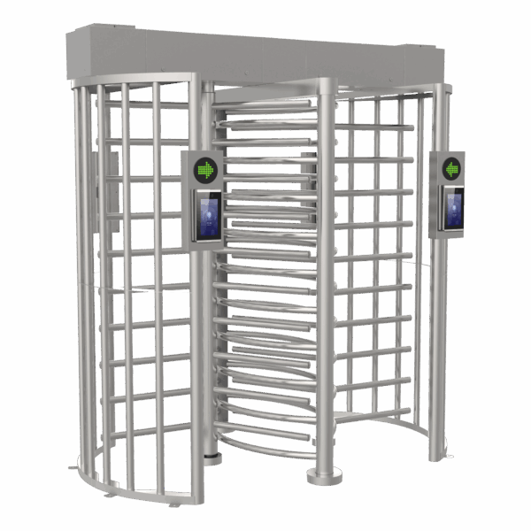 Torniquete DOBLE (2 Carriles) de Cuerpo Completo Bidireccional / Exterior / Acero Inoxidable SUS304 / 30 Personas por Minuto / Compatible con Reconocimiento Facial (Terminal no Incluida)