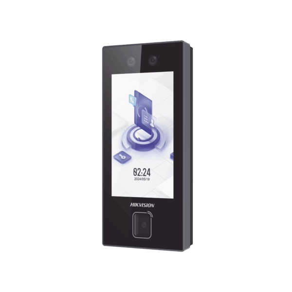 Terminal Facial Min Moe con LECTOR DE QRs FISICO Ultra Rápido  y Tarjetas MIFARE / 3000 Rostros / Pantalla 4.5" / Administrable en la Nube con HikConnect Teams  / Exterior IP65  / PoE / WiFi