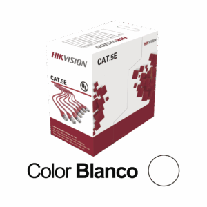 Bobina de Cable UTP 305 Metros / Cat5E (24 AWG) / Color Blanco / PVC (CM) / Uso en Interior / 100% Cobre / Aplicaciones de CCTV y Redes de Datos
