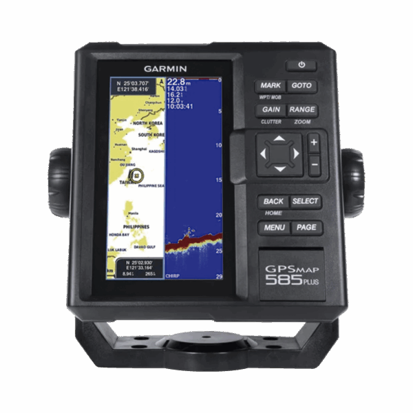 Ecosonda de pesca semi comercial con salida de 600 W, trabaja en frecuencia 50/77/200 kHz