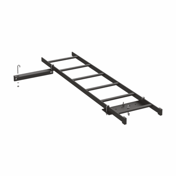 Kit de Conexión de Rack a Pared, Con Escalerilla de 1.3 m de Largo y 12 in de Ancho, de Acero, Color Negro