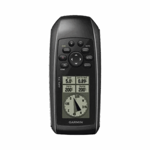 GPS portátil GPSMAP 73 con pantalla de cristal liquido, escala de 4 niveles de gris, hasta mil puntos de almacenamiento interno, sumergible y flotante.
