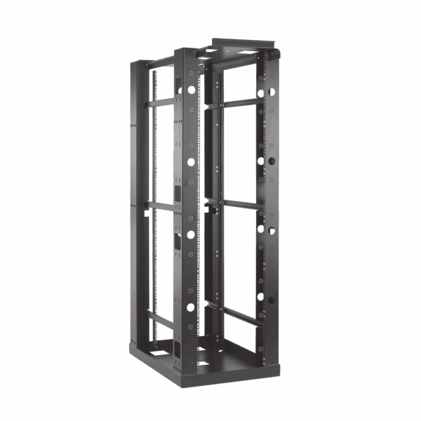 Rack de 4 Postes Sísmico, Estándar de 19 in, Rieles Con Orificio Para Tuerca Enjaulada, Fabricado en Acero, 45 Unidades de Rack, Color Negro