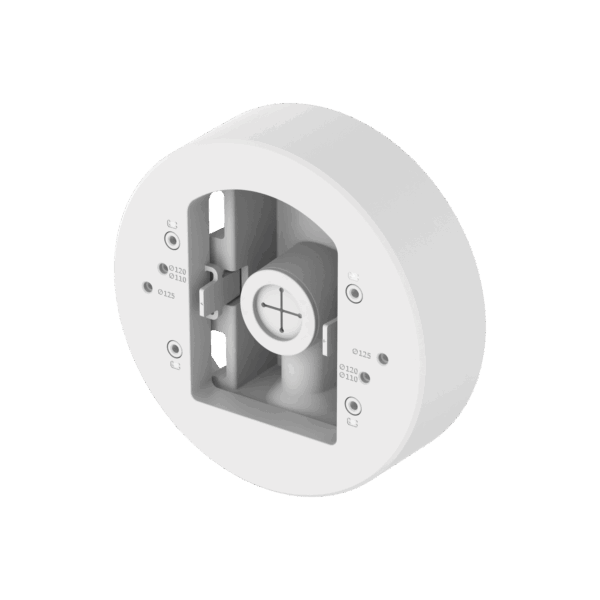 Montaje adaptador para instalacion en poste de camaras Domo y Bala serie X o P marca Hanwha