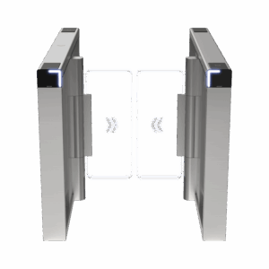 Torniquete Swing PREMIUM / Iluminación LED / 12,000,000 Ciclos MCBF / Incluye Lectores de Tarjeta y Panel de Acceso / 14 Pares de IR / Carril de 90 cms / Compatible con Reconocimiento Facial / Incluye Izquierdo y Derecho