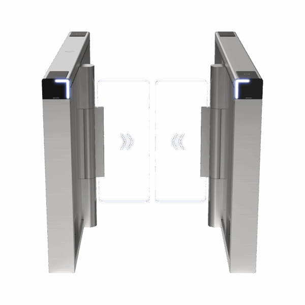 Torniquete Swing PREMIUM / Iluminación LED / 12,000,000 Ciclos MCBF / Incluye Lectores de Tarjeta y Panel de Acceso / 14 Pares de IR / Carril de 90 cms / Compatible con Reconocimiento Facial / Incluye Izquierdo y Derecho