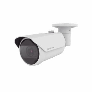 Camara Bala IP 8MP con funciones IA / Lente Motorizado 3.2 a 10.2 mm / WDR 120dB / H.265 / RanuraSD / Protección IP66 IK10 / IR 30m