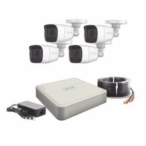 (MICRÓFONO Integrado) Kit TurboHD 1080p Lite / DVR 4 canales / Audio por Coaxitron / 4 Cámaras Bala de Policarbonato con Micrófono Integrado