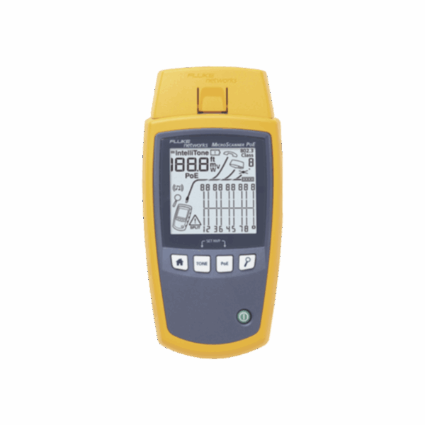 Verificador de Red MicroScanner PoE, para Comprobación de Redes de Voz, Datos, Video y PoE 802.3af, at, bt y UPOE, Con Pantalla LCD Retroiluminada