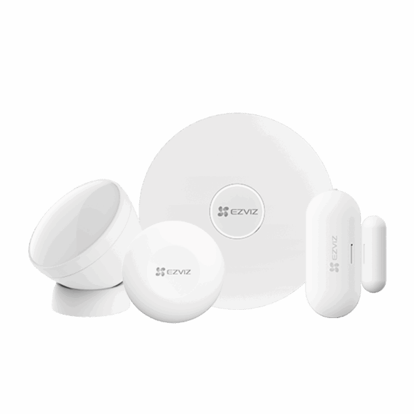 Kit de Alarma Inalambrico / Incluye: 1 Hub, 1 Sensor PIR, 1 Contacto Magnético y 1 Smart Boton / Configuración y Visualización por App Móvil EZVIZ / Protocolo Zigbee