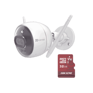 Kit de Camara WiFi y Memoria Micro SD / Incluye 1 Pieza C3X y 1 Memoria MicroSD 32GB / Audio de Dos Vías / Colores en Oscuridad / Detección Humana y de Vehículo