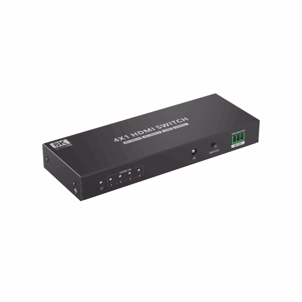 Switch Conmutador  HDMI 4X1 | 4 Entradas 1 Salida | Velocidad de trasmisión 48 Gbps | Resolución 8K | Salida de audio | HDCP 2.3
