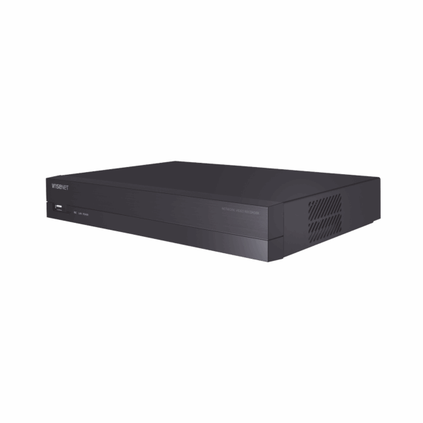 NVR 8 canales soporta hasta 8MP / H.265 / P2P Wisenet / 8 puertos PoE Plug and Play.
