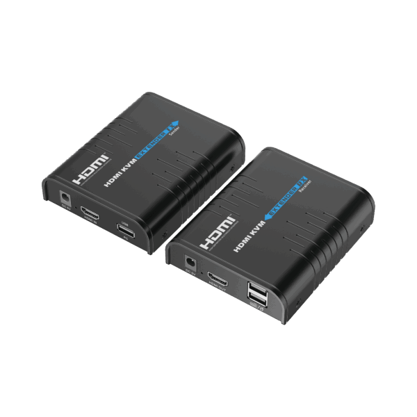 Kit extensor KVM (HDMI y USB) hasta 120 metros / Resolución 1080P @ 60 Hz / Soporta STP y UTP CAT6 /  Soporta Switch Gigabit para control KVM múltiple / Soporta hasta 253 receptores / Transmite el Video y Controla tu DVR vía USB