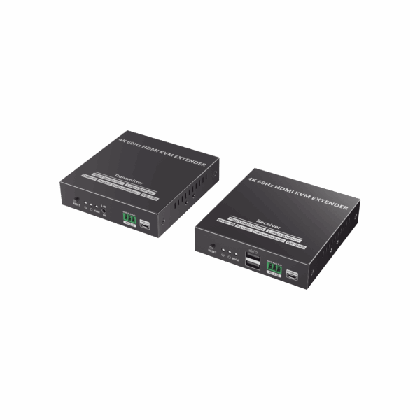 Kit Extensor KVM (HDMI y USB) hasta 120 metros | Transmite el Video y Controla tu DVR vía USB a distancia | Soporta resolución 4K @60Hz | Cat 6, 6a y 7 | Salida Loop en el Tx para visualización local
