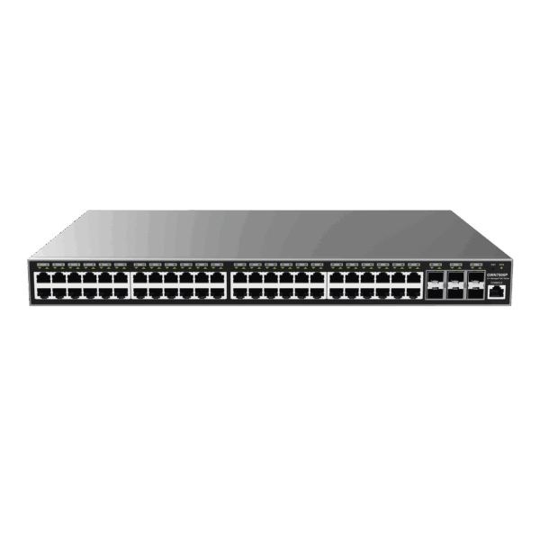 Switch Gigabit PoE+ Administrable / 48 puertos 10/100/1000 Mbps + 6 Puertos SFP+ / Hasta 400W / Compatible con GWN Cloud.