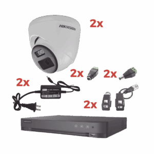 Kit Audio Bidireccional TurboHD 1080p / DVR 4 Canales / 2 Cámaras Eyeball (Exterior) con Bocina y Microfóno Integrado / 2 Fuentes de Poder / Accesorios