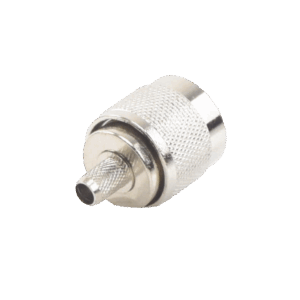 Conector N Macho para 75 Ohm de Anillo Plegable para cable RG-59, Niquel/ Oro /Teflón.