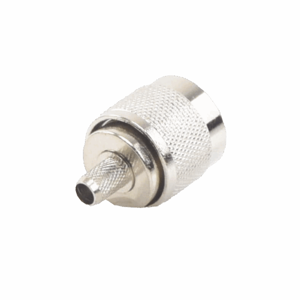 Conector N Macho para 75 Ohm de Anillo Plegable para cable RG-59, Niquel/ Oro /Teflón.