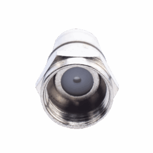 Conector F Macho Plegable, Con PIN para Cable RG-59, Cuerpo de Bronce Niquelado.