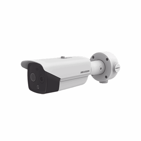 Bala IP Dual / Térmica 6.2 mm (160 x 120) / Óptico 8 mm (4 Megapixel) / DETECCIÓN DE PERSONAS 182 m /40 mts IR / Exterior IP67 / PoE / Termométrica / Detección de Temperatura / Sirena y Luz Inte / Micro SD 32 GB Incluida