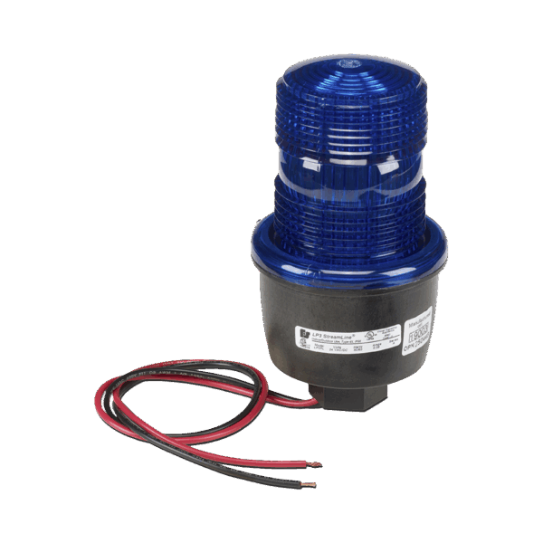 Luz de advertencia LED serie Streamline, 24 Vcd, montaje en tubo, azul