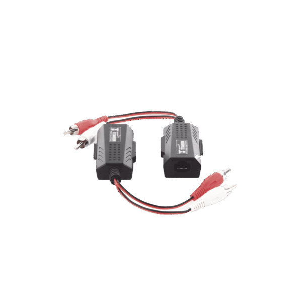 Balun Extensor de audio analogo estereo RCA a RJ45  / Distancia 800 mts/  Cable CAT5-6 / Conector 100% COBRE / protección TVS, Calidad PREMIUM