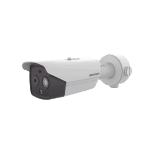 Bala IP Dual / Térmica 3.6 mm (256 × 192) / Óptico 4.3 mm (4 Megapixel) / 30 mts IR / Exterior IP67 / PoE / Termométrica / Detección de Temperatura / Sirena y Luz Intermitente Integrada / MicroSD